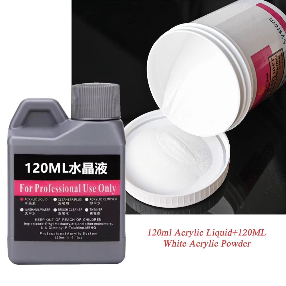 120ml EMA Acrylic Liquid & Pink Builder Powder Set