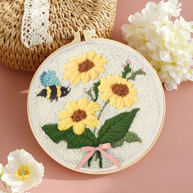 Sunflower DIY Punch Needle Embroidery Kit for Beginners