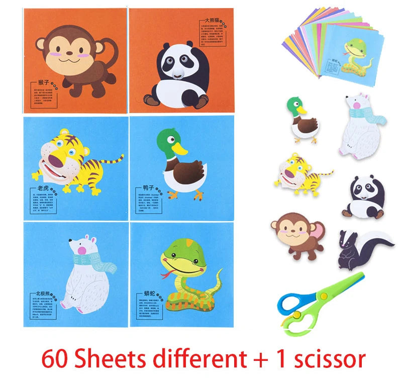 49–91pcs Kids Scissor Skills Cutting Practice Set