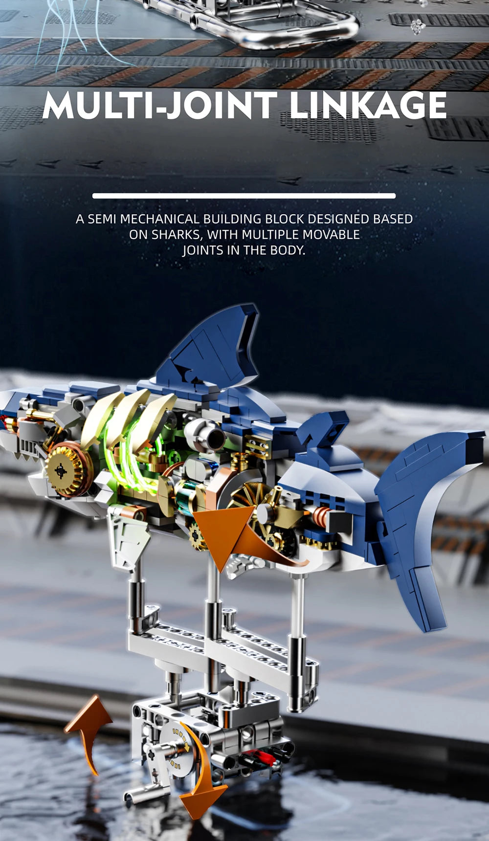 Mechanical Shark Building Blocks Set