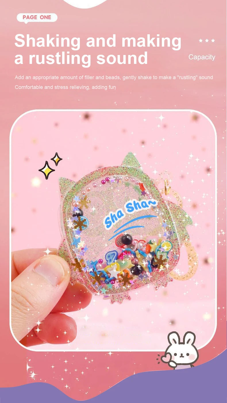 Kids DIY Crystal Glue Keychain Craft Kit