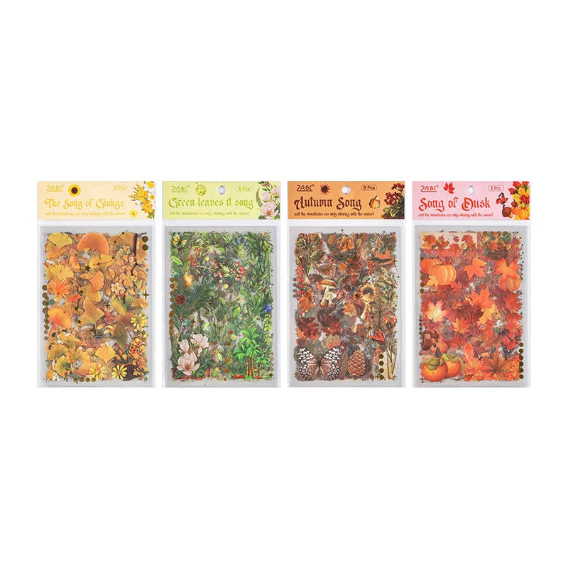 8pcs Vintage Autumn Forest Stickers