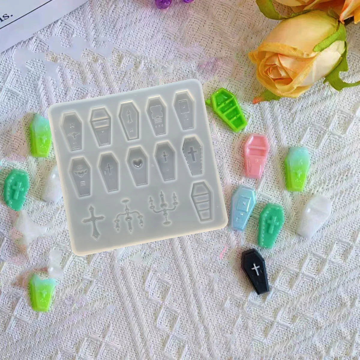 DIY Halloween Coffin-Shaped Silicone Resin Mold