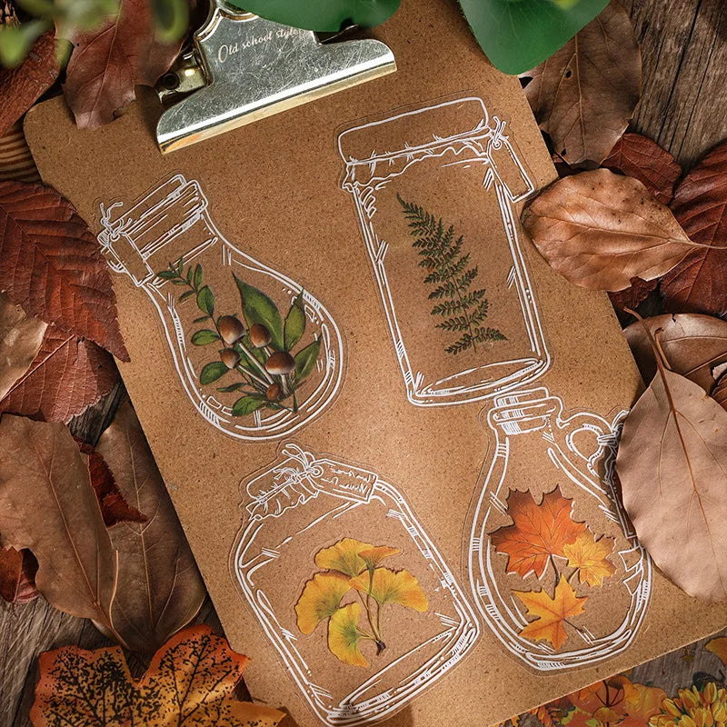 8pcs Vintage Autumn Forest Stickers