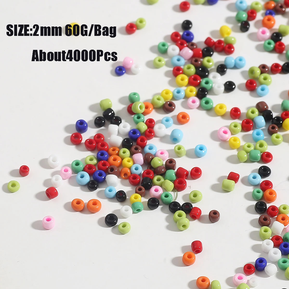 4000pcs 2mm Glass Seed Beads