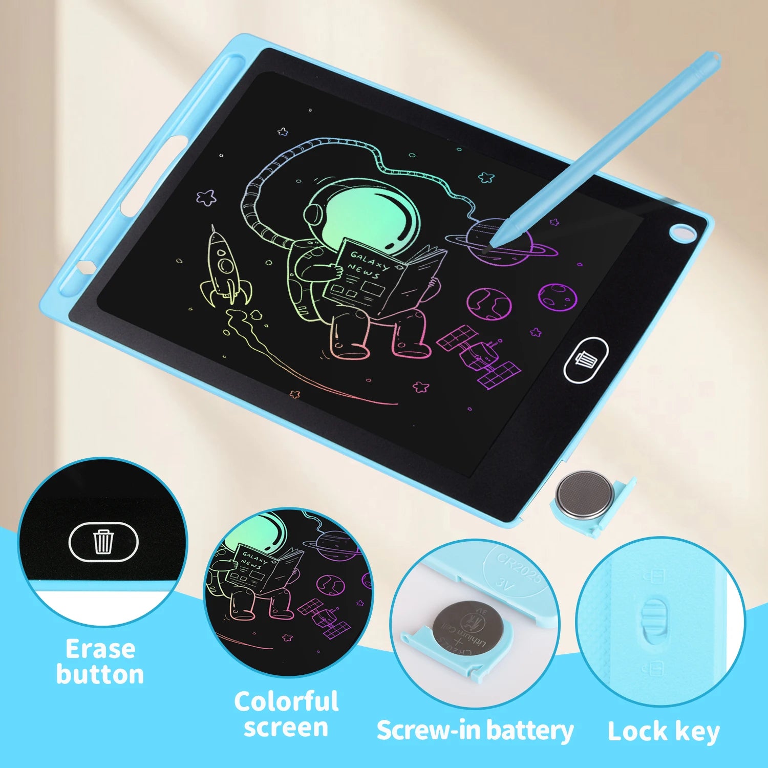 6.5-Inch LCD Writing Tablet – Erasable Drawing & Handwriting Pad for Kids
