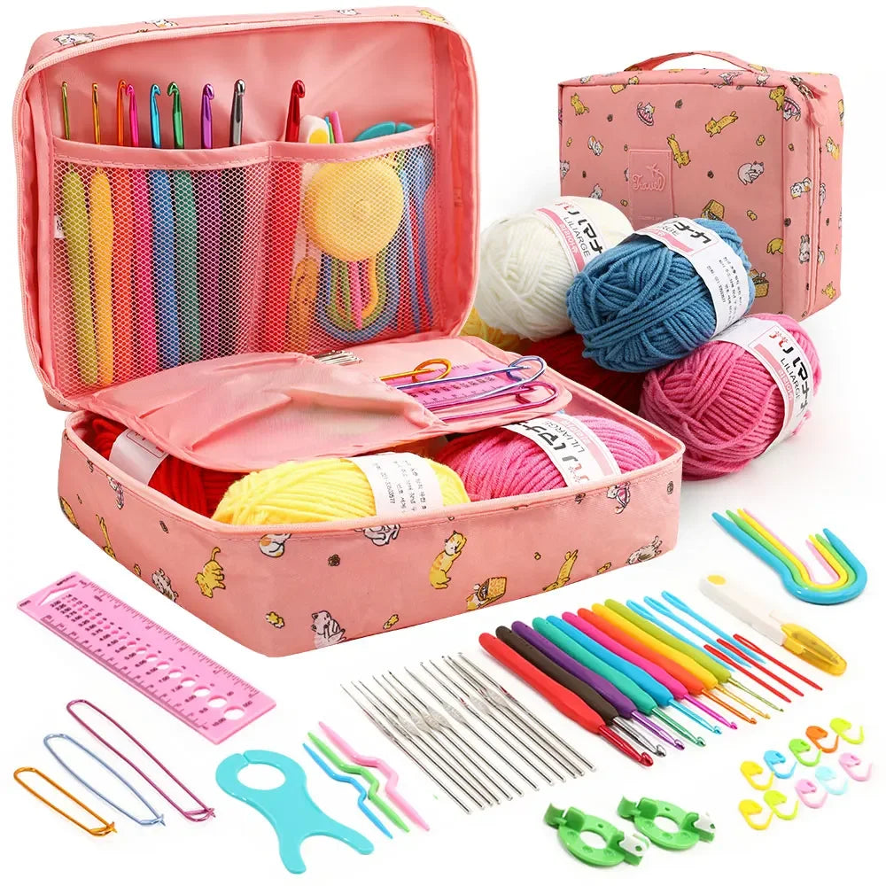 KOVEEN 59pcs Beginner Crochet Hook Kit with Storage Bag