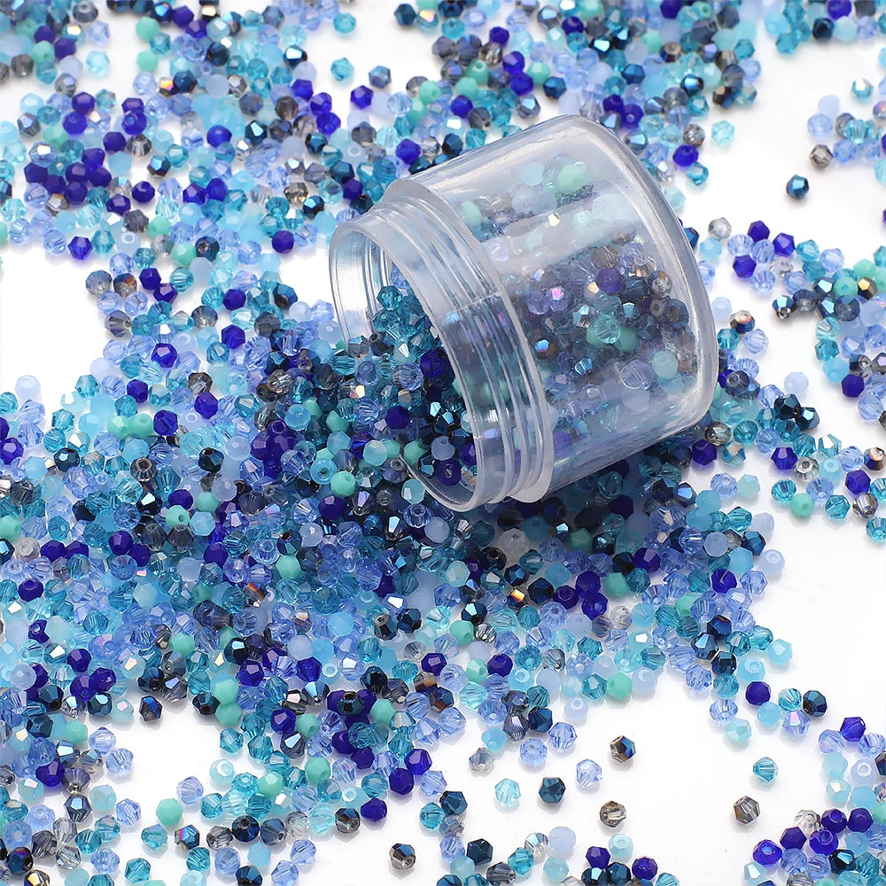 500Pcs 3mm Mixed AB Color Czech Bicone Glass Beads