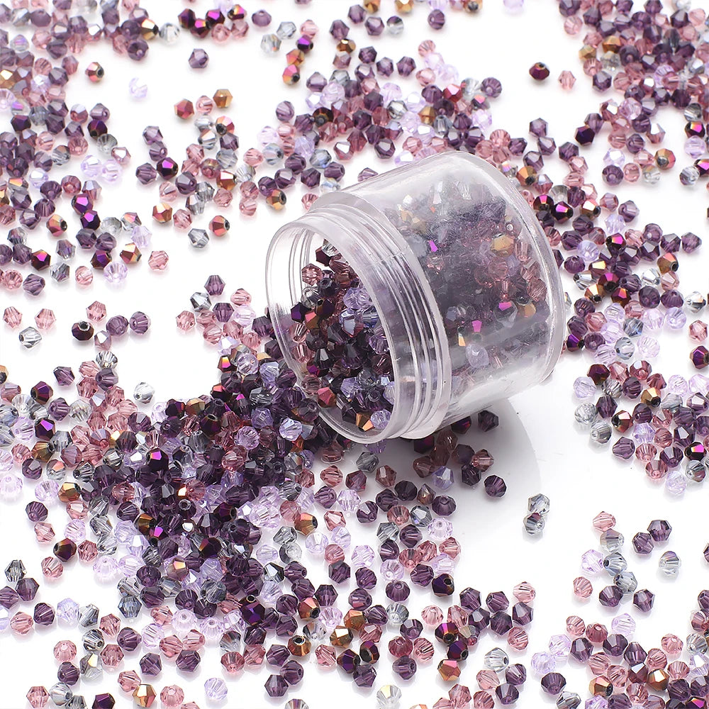 500Pcs 3mm Mixed AB Color Czech Bicone Glass Beads