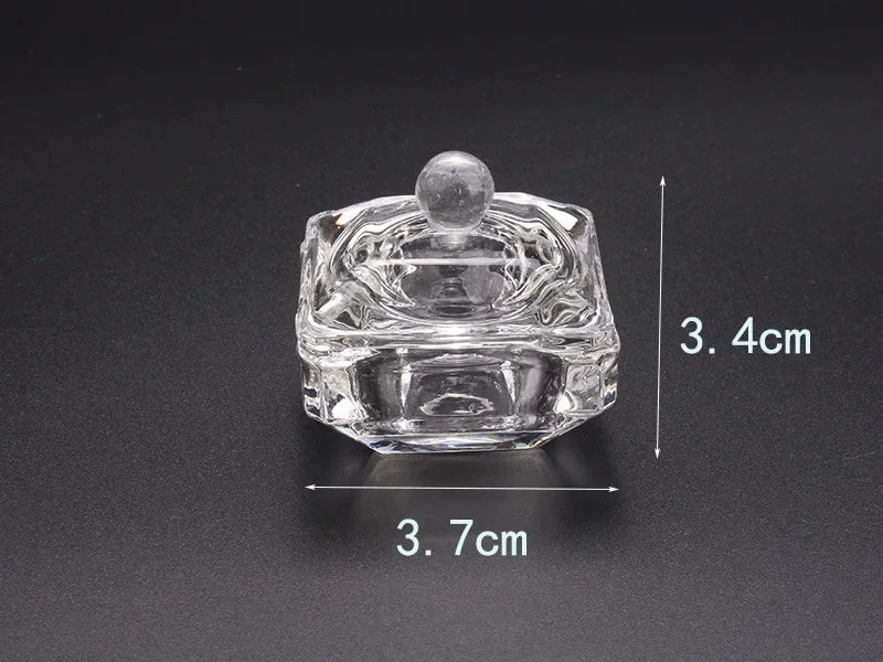 Crystal Glass Octagonal Dappen Dish with Lid