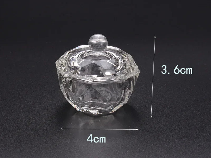 Crystal Glass Octagonal Dappen Dish with Lid