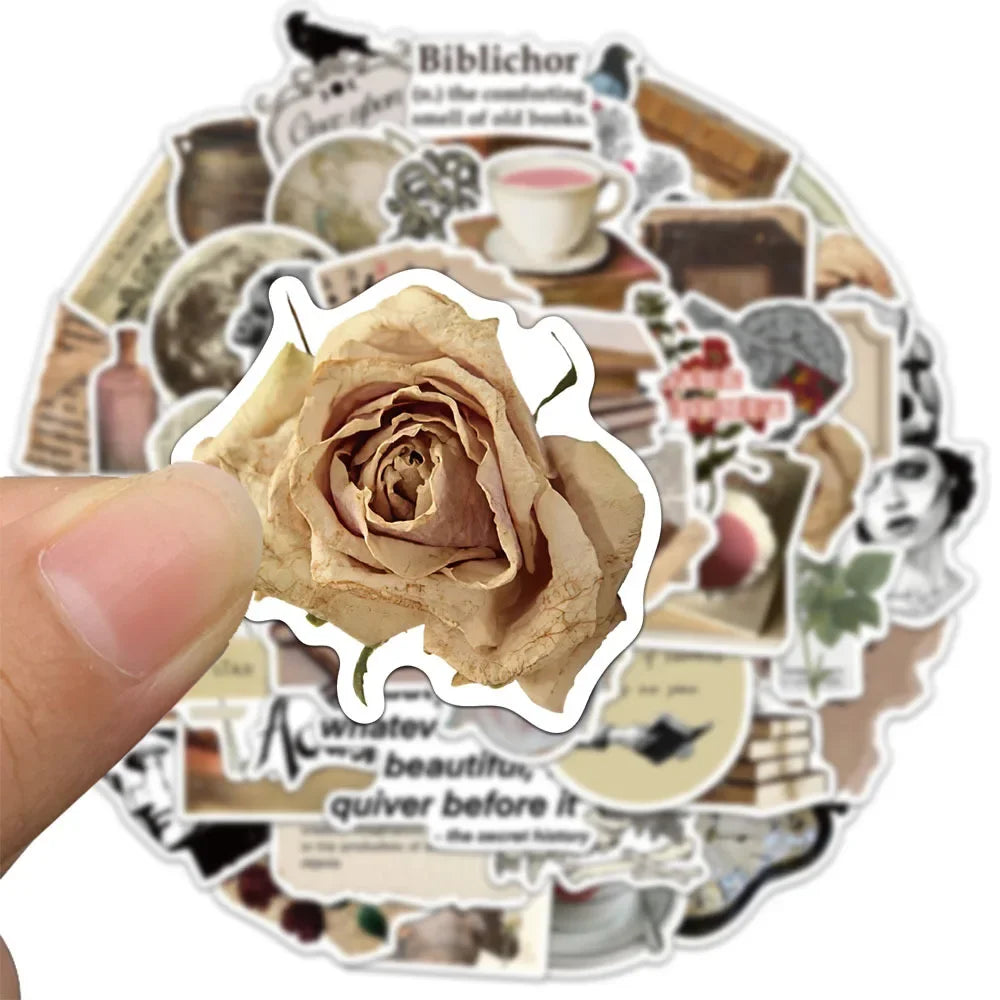 10/25/50pcs Mixed Retro Art Stickers