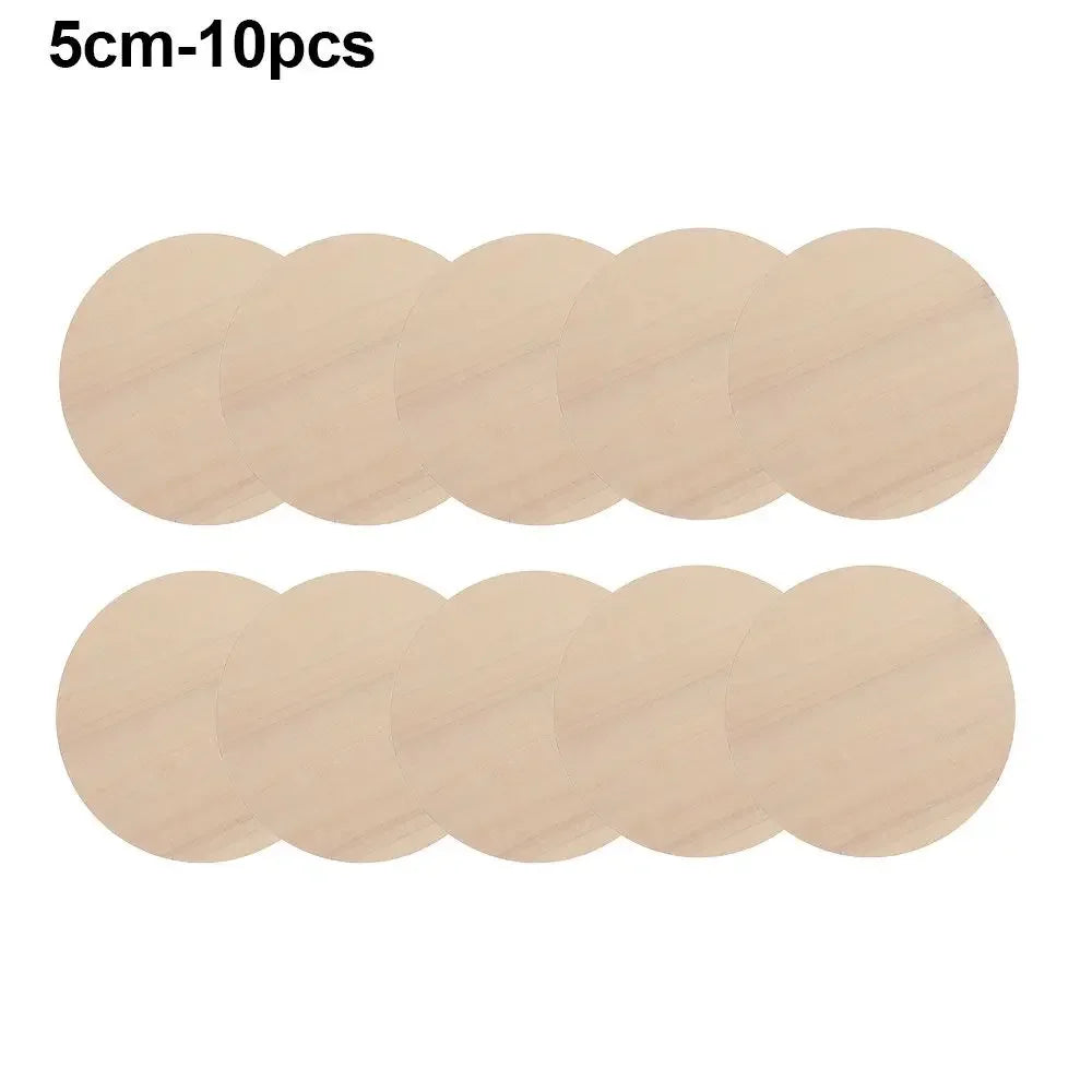 Round Wood Circles – 3/5/10pcs Blank Wooden Discs
