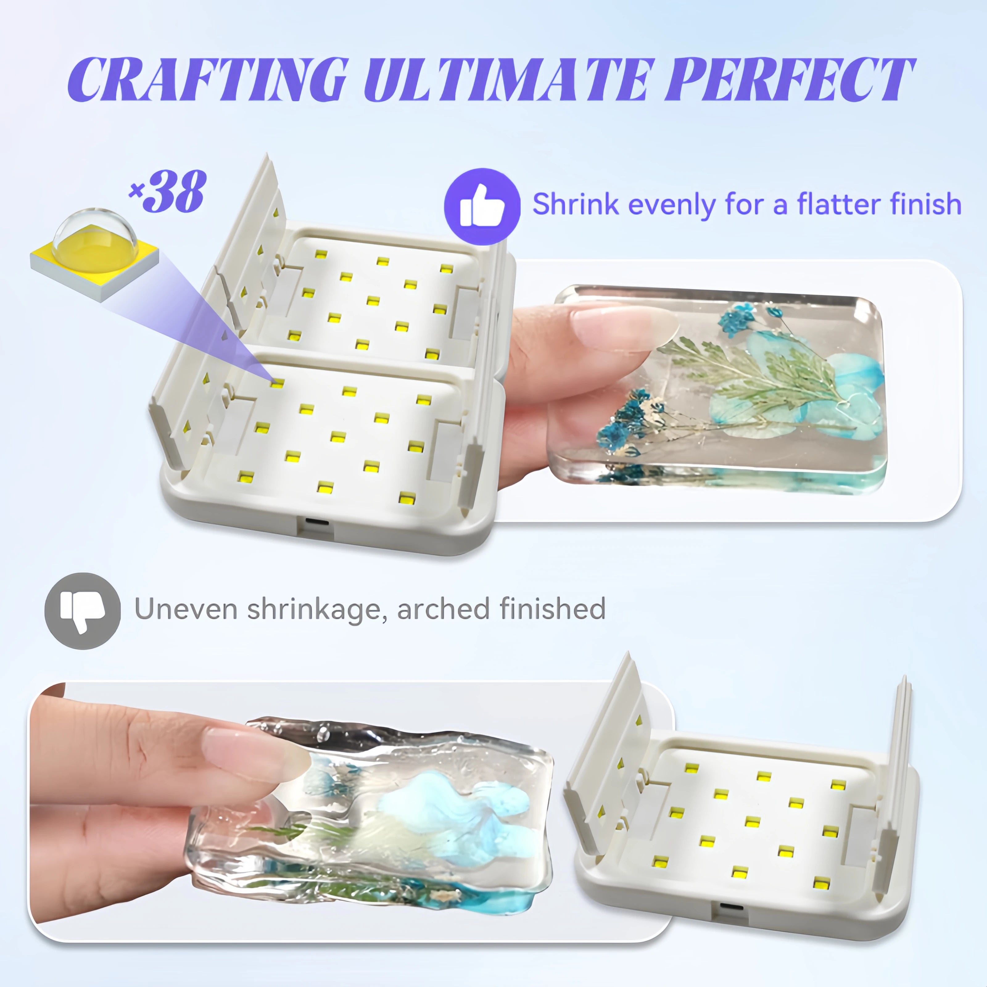 48W Dual-Sided Foldable UV Resin Curing Lamp