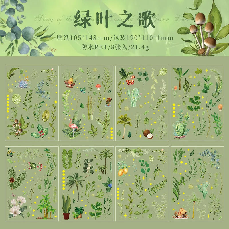 8pcs Vintage Autumn Forest Stickers