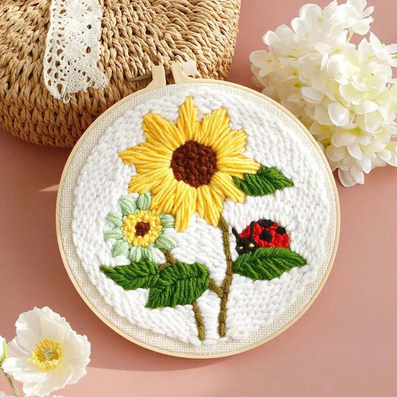Sunflower DIY Punch Needle Embroidery Kit for Beginners