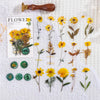 40pcs Vintage Dried Flower & Leaf Stickers – Scrapbooking & Journal Decor