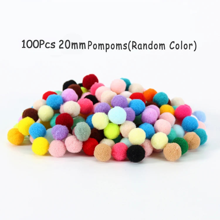 Plush Sticks, Pompoms & Googly Eyes Craft Set