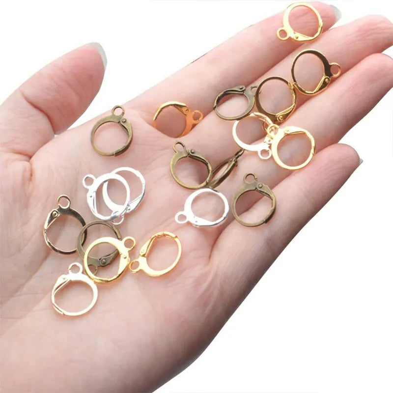 50pcs Hypoallergenic Brass Lever Back Earring Hooks