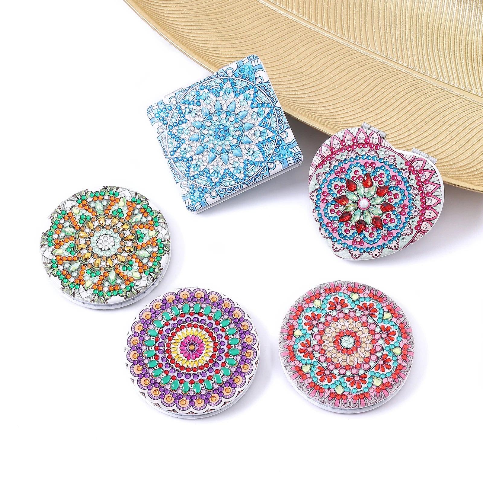 DIY Mandala Diamond Painting Compact Mirror Kit