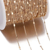 2 Meters No-Fade Sequins Chain Necklace – Gold & Silver Metal Copper Cable Chain for Jewelry Making & DIY Crafts