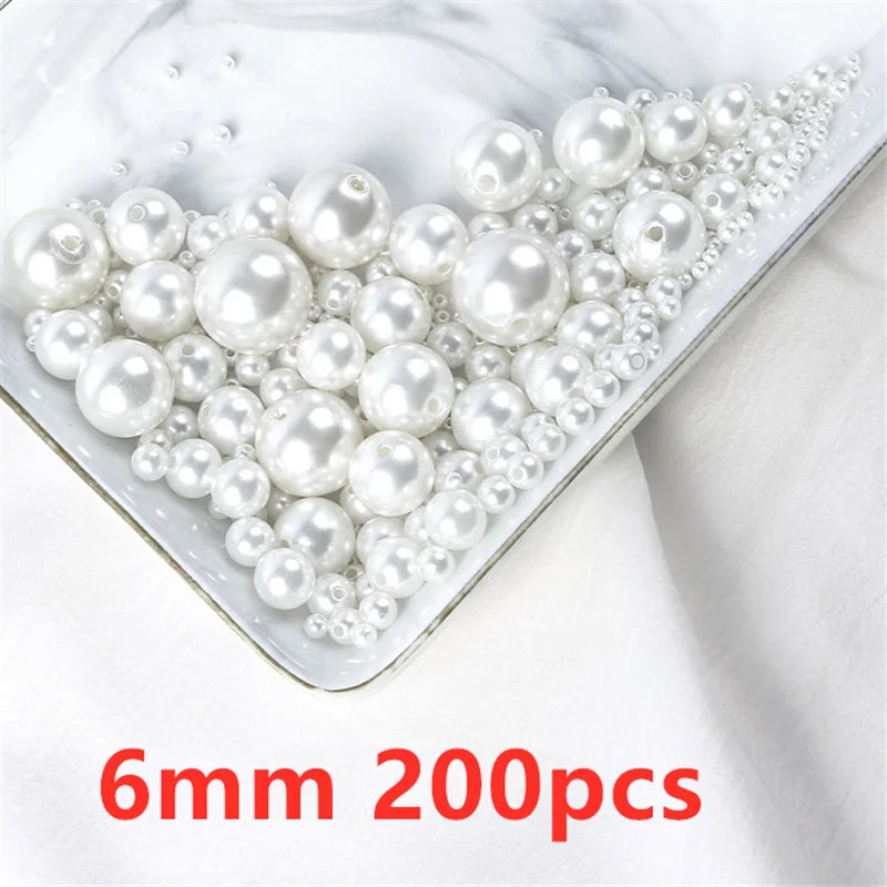 500pcs Imitation Pearl Beads with Hole (3–10mm)