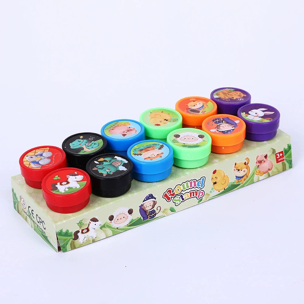 10pcs Assorted Self-Inking Stamps for Kids