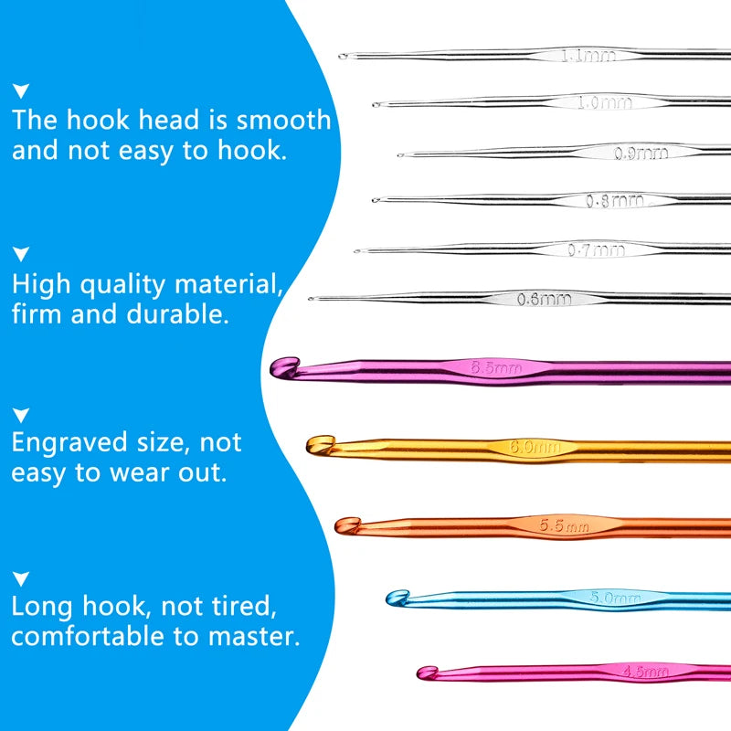 Fenrry Crochet Hooks Kit with Case & Accessories