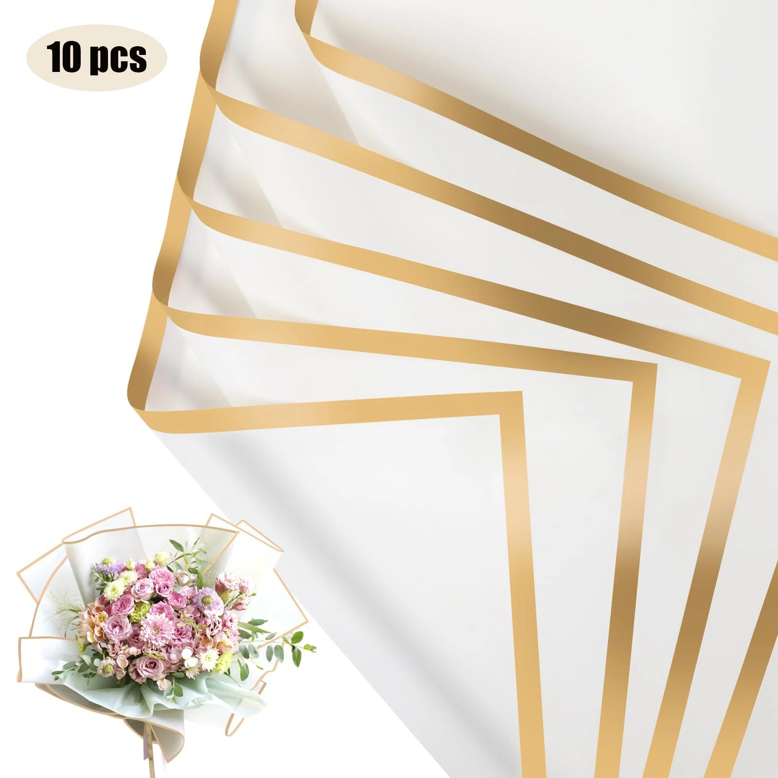 10 Sheets Waterproof Flower Wrapping Paper