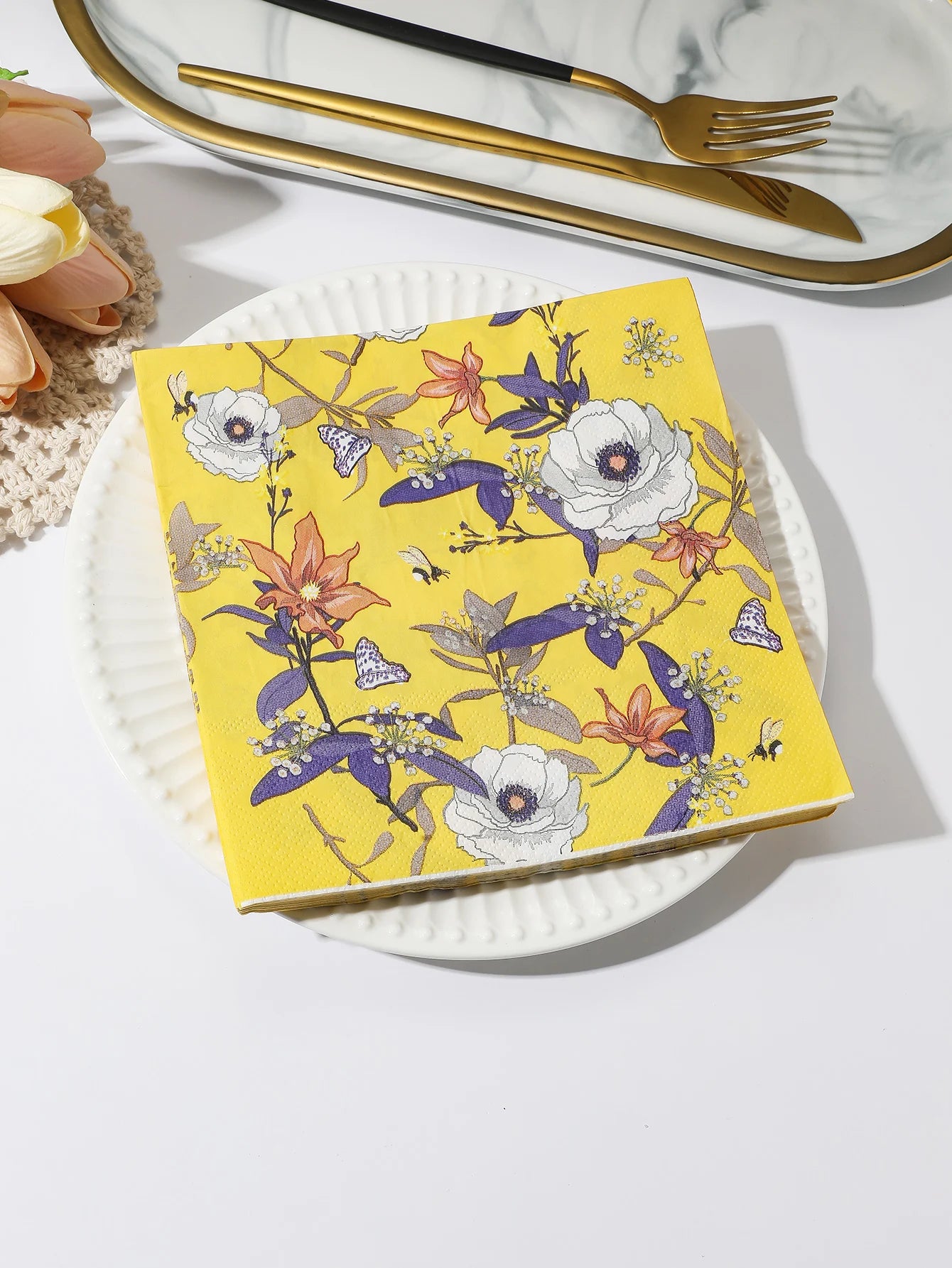 INS Style Floral Paper Napkins