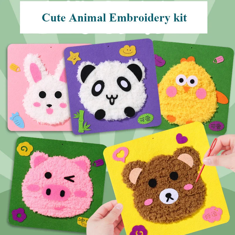 Cartoon Animal Punch Needle Embroidery Kit