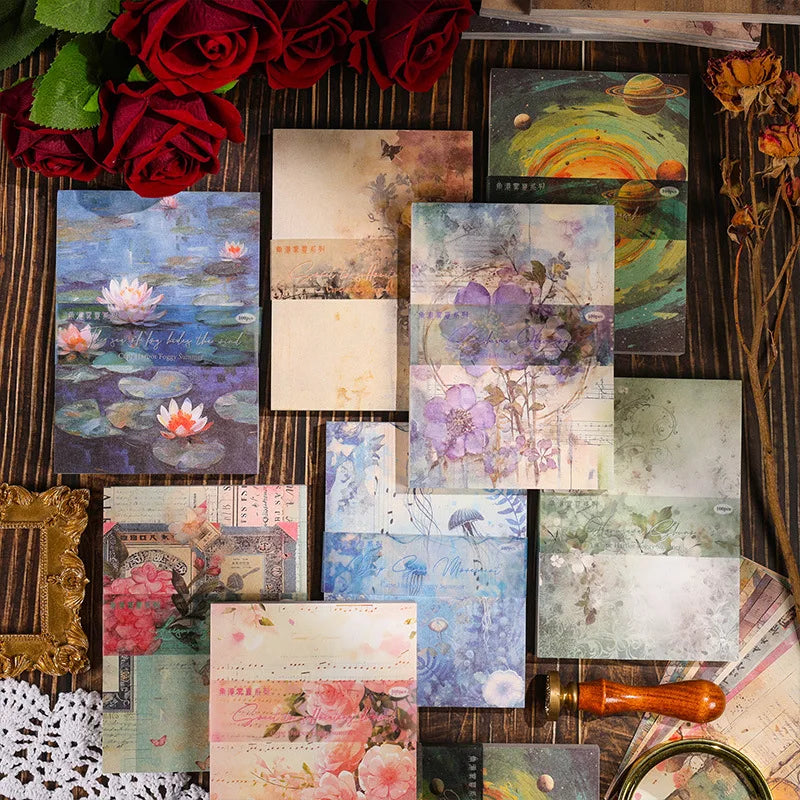 100pcs Retro Memo Pads Material Paper