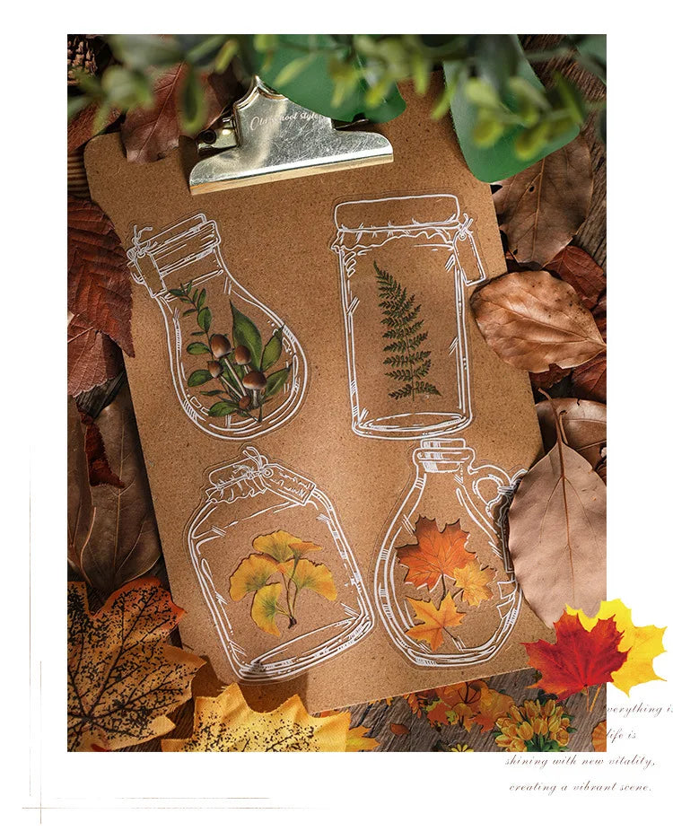 8pcs Vintage Autumn Forest Stickers