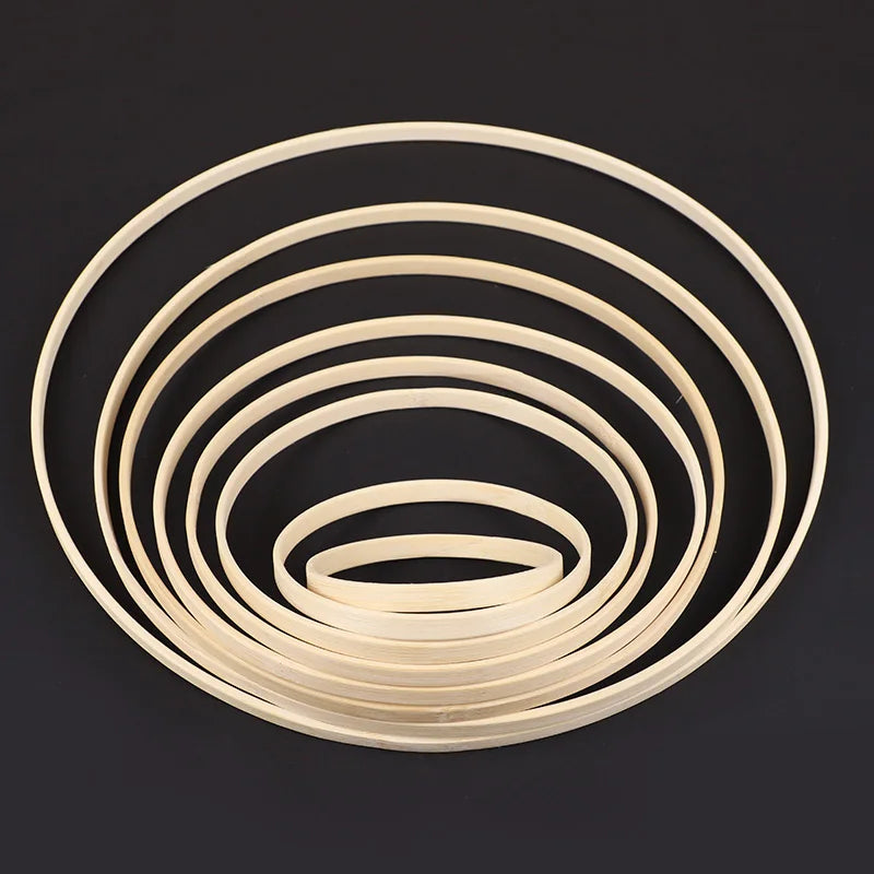 5Pcs Wooden Bamboo Hoops