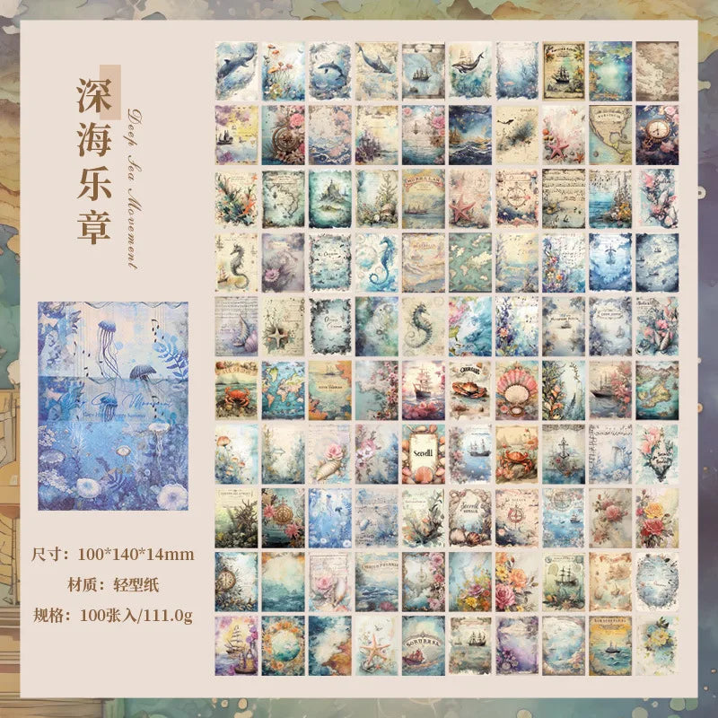 100pcs Retro Memo Pads Material Paper