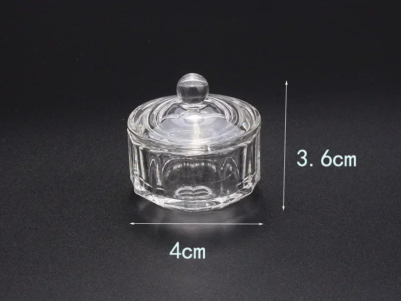 Crystal Glass Octagonal Dappen Dish with Lid