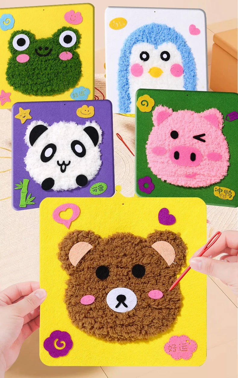 Cartoon Animal Punch Needle Embroidery Kit