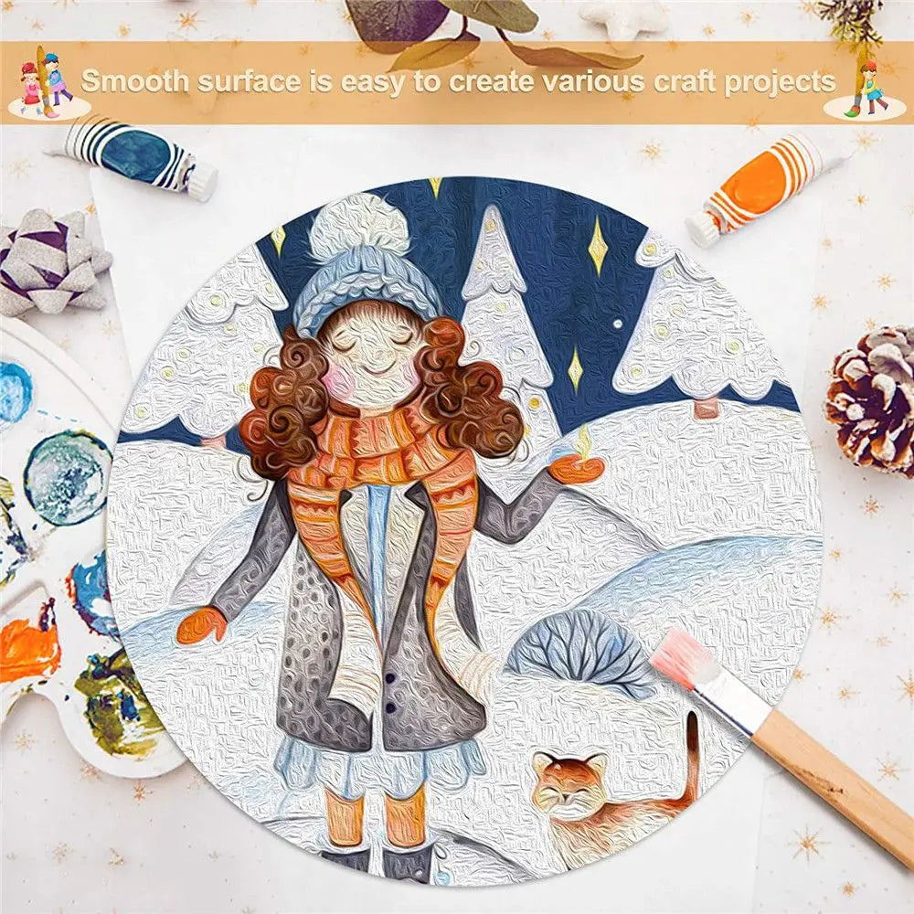 Round Wood Circles – 3/5/10pcs Blank Wooden Discs