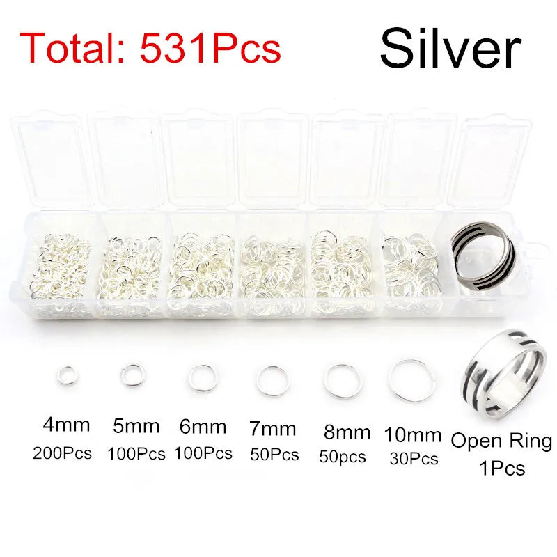 Jump Rings Set (3–10mm, 8 Colors) for Jewelry Making