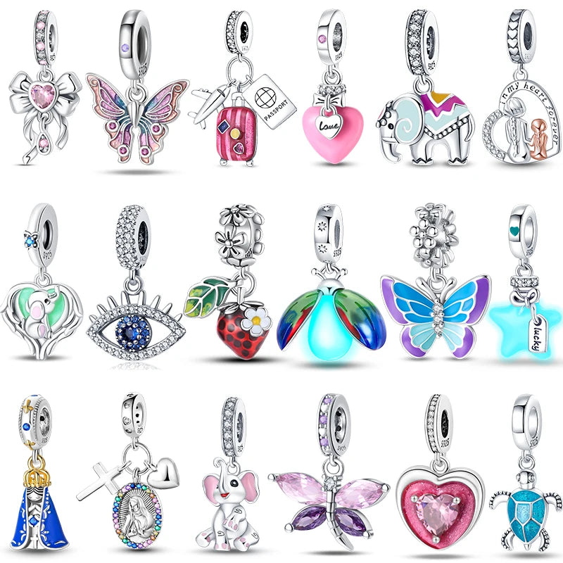 S925 Silver Luminous Firefly & Star Charms (3mm)
