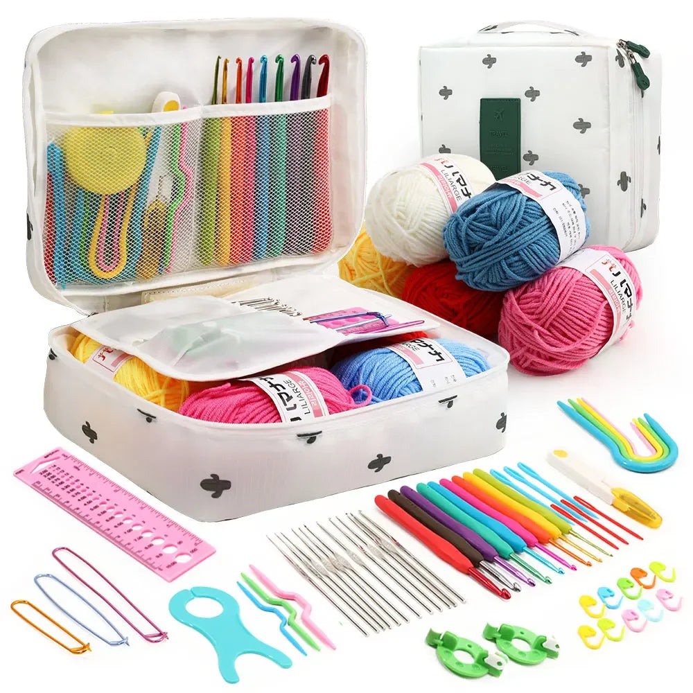 KOVEEN 59pcs Beginner Crochet Hook Kit with Storage Bag