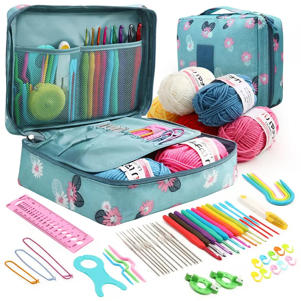 KOVEEN 59pcs Beginner Crochet Hook Kit with Storage Bag