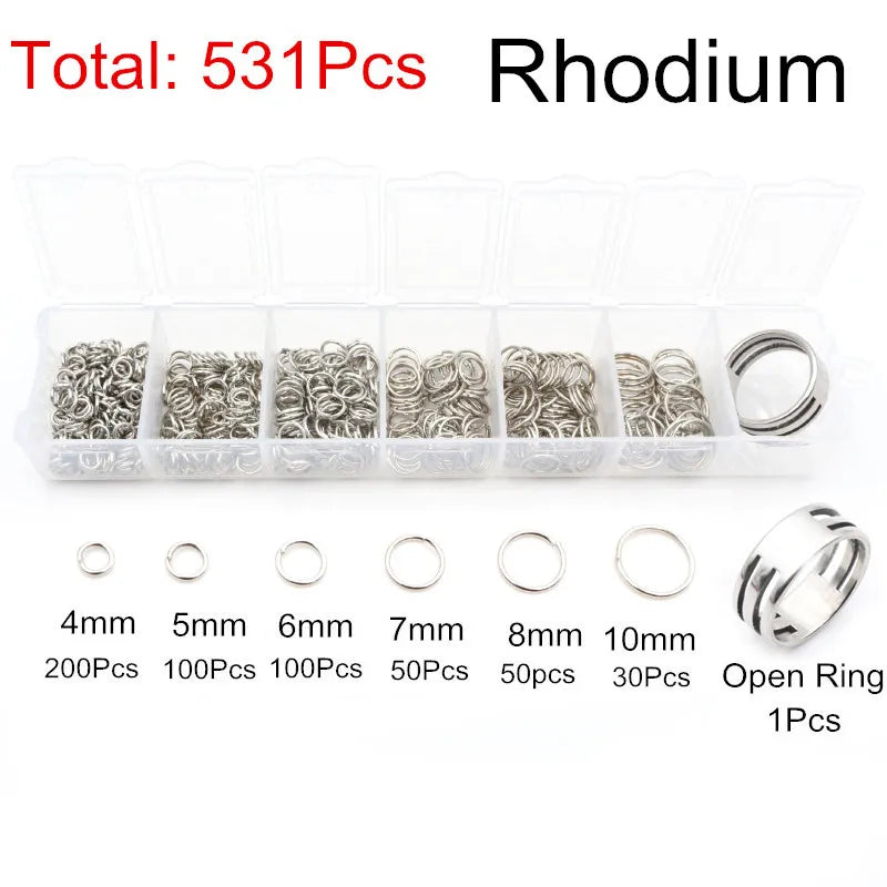 Jump Rings Set (3–10mm, 8 Colors) for Jewelry Making