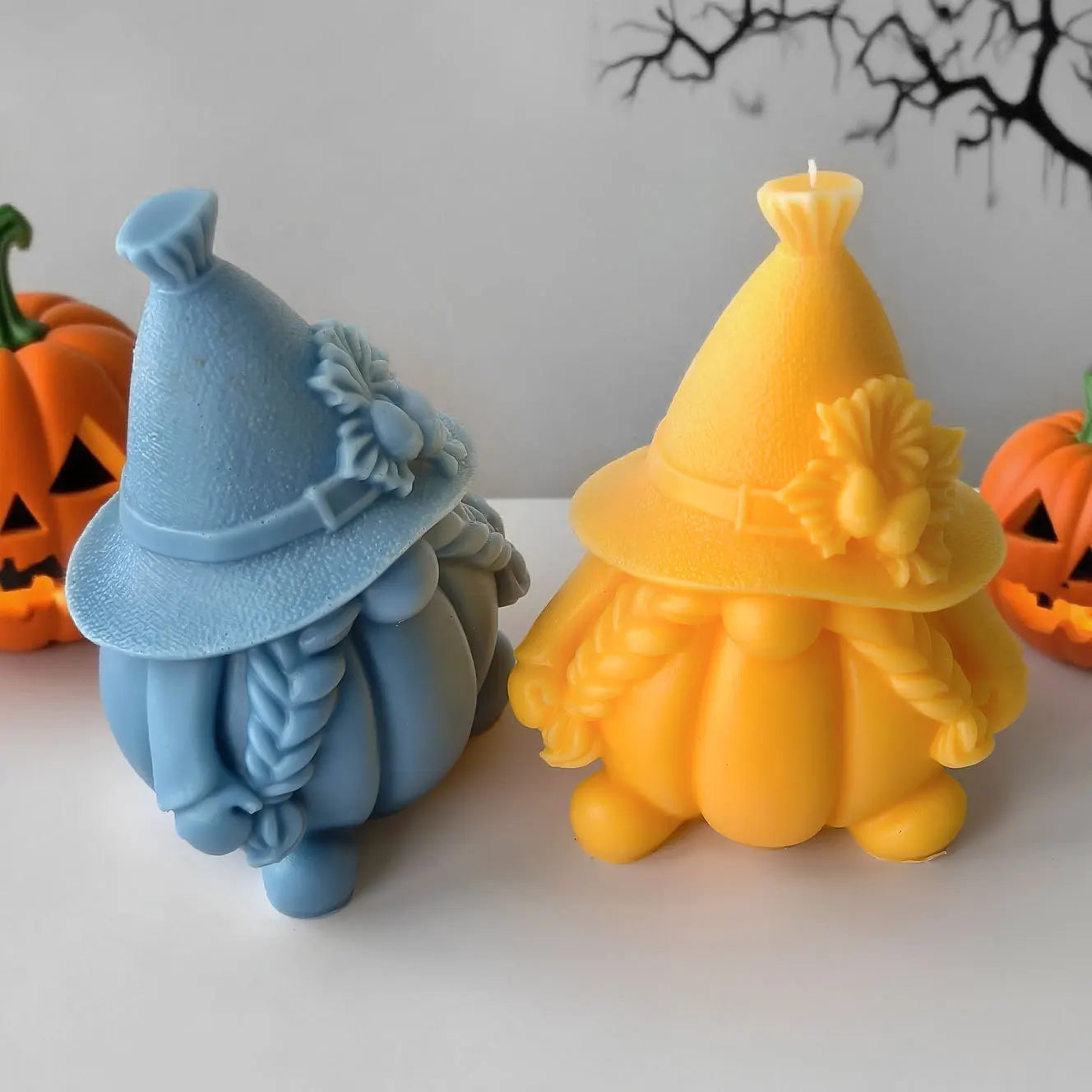 Halloween Pumpkin Gnome Candle Mold