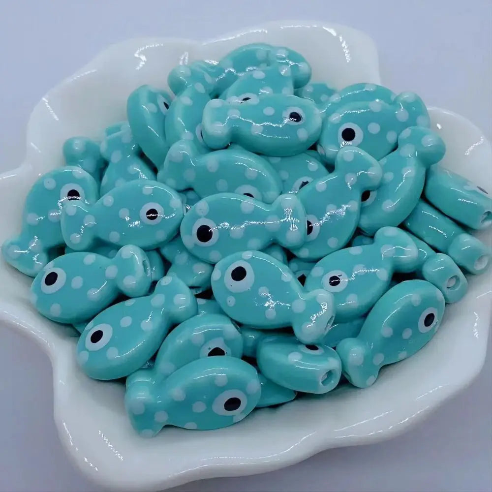 10pcs Handmade Ceramic Small Fish Beads