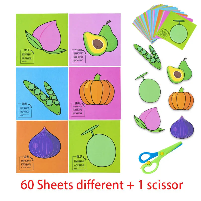 49–91pcs Kids Scissor Skills Cutting Practice Set