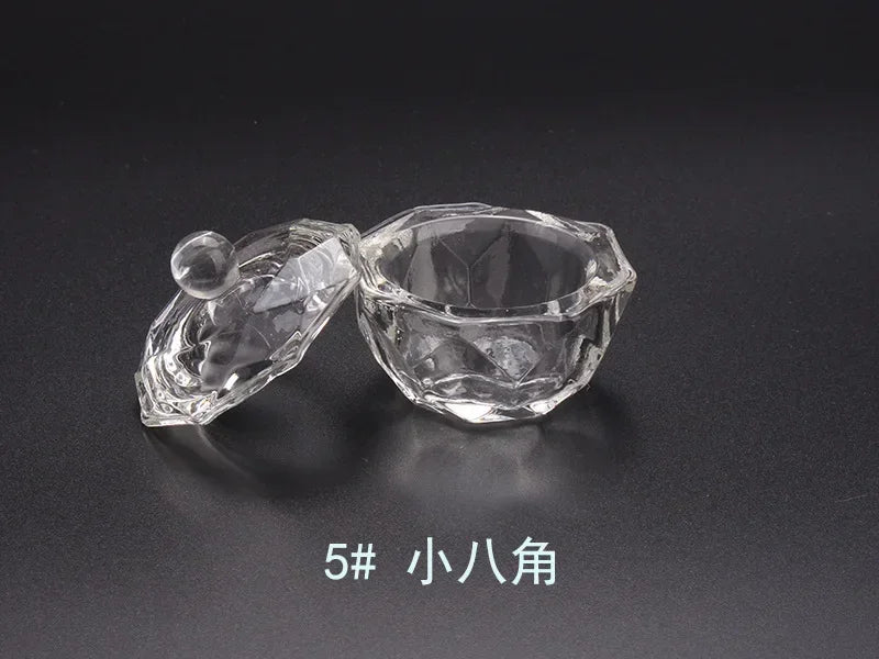 Crystal Glass Octagonal Dappen Dish with Lid