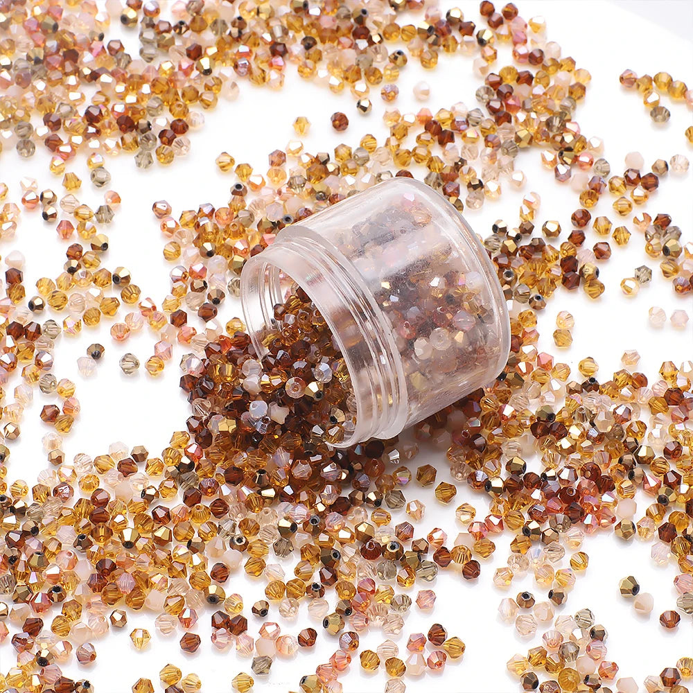 500Pcs 3mm Mixed AB Color Czech Bicone Glass Beads