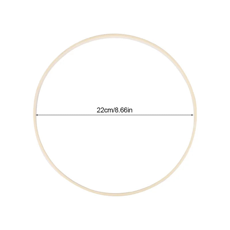 5Pcs Wooden Bamboo Hoops