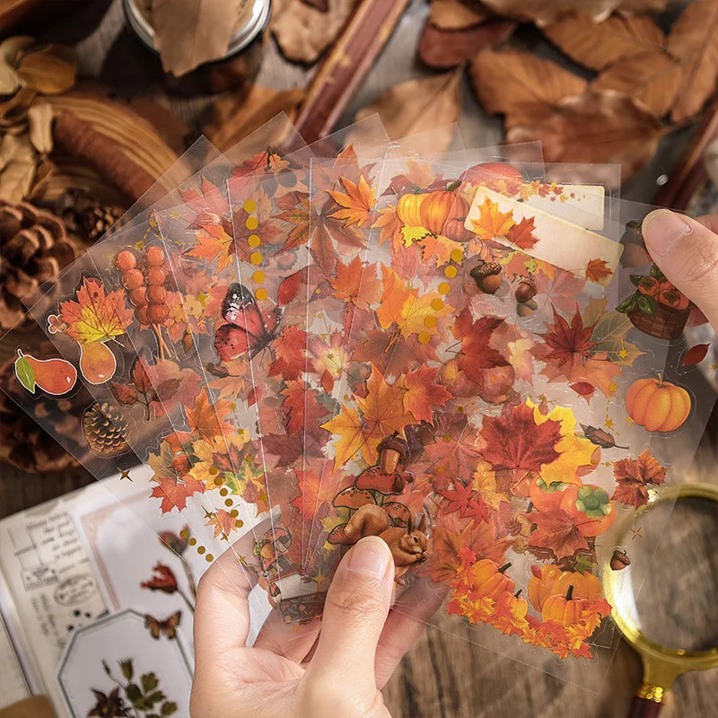 8pcs Vintage Autumn Forest Stickers